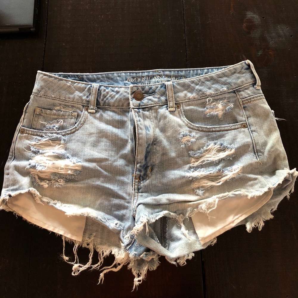 Mid rise jean shorts